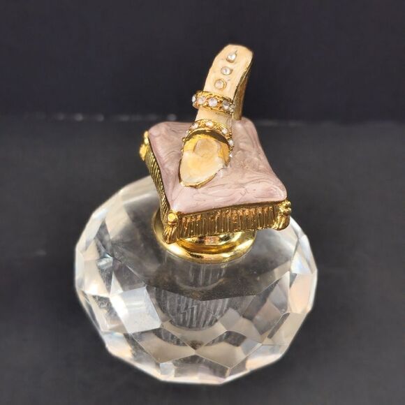 TWO Vintage crystal rhinestone perfume bottles - Picture 3 of 9